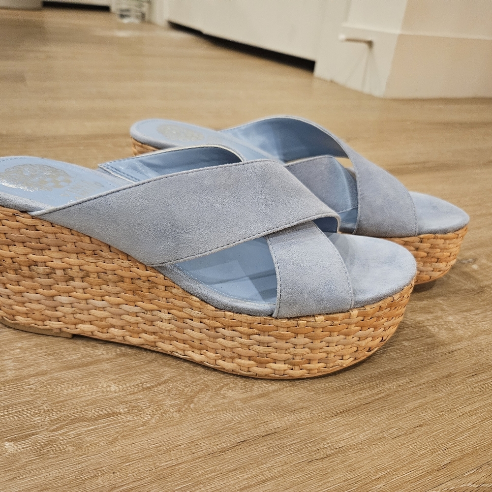 Vince Camuto Blue Wedge Espadrilles - Picture 3 of 13
